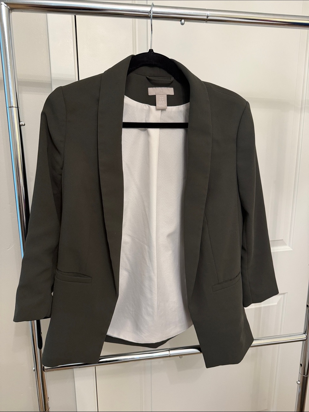 H&M Olive Green Open-Front Blazer